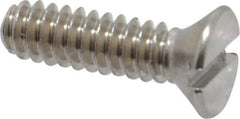 Value Collection - #6-32 UNC, 1/2" OAL Slotted Drive Machine Screw - Flat Head, Grade 18-8 Stainless Steel, Uncoated, Without Washer - Exact Tool & Supply