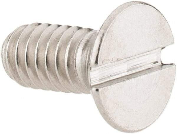 Value Collection - #8-32 UNC, 3/8" OAL Slotted Drive Machine Screw - Flat Head, Grade 18-8 Stainless Steel, Uncoated, Without Washer - Exact Tool & Supply