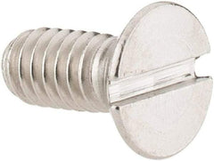 Value Collection - #8-32 UNC, 3/8" OAL Slotted Drive Machine Screw - Flat Head, Grade 18-8 Stainless Steel, Uncoated, Without Washer - Exact Tool & Supply