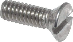 Value Collection - #8-32 UNC, 1/2" OAL Slotted Drive Machine Screw - Flat Head, Grade 18-8 Stainless Steel, Uncoated, Without Washer - Exact Tool & Supply