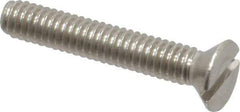 Value Collection - #8-32 UNC, 1" OAL Slotted Drive Machine Screw - Flat Head, Grade 18-8 Stainless Steel, Uncoated, Without Washer - Exact Tool & Supply