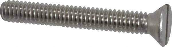 Value Collection - #8-32 UNC, 1-1/4" OAL Slotted Drive Machine Screw - Flat Head, Grade 18-8 Stainless Steel, Uncoated, Without Washer - Exact Tool & Supply