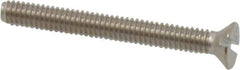 Value Collection - #8-32 UNC, 1-1/2" OAL Slotted Drive Machine Screw - Flat Head, Grade 18-8 Stainless Steel, Uncoated, Without Washer - Exact Tool & Supply