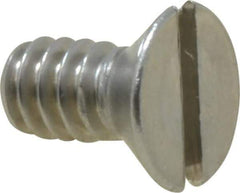 Value Collection - #10-24 UNC, 3/8" OAL Slotted Drive Machine Screw - Flat Head, Grade 18-8 Stainless Steel, Uncoated, Without Washer - Exact Tool & Supply