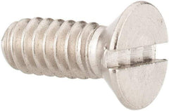 Value Collection - #10-24 UNC, 1/2" OAL Slotted Drive Machine Screw - Flat Head, Grade 18-8 Stainless Steel, Uncoated, Without Washer - Exact Tool & Supply