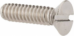 Value Collection - #10-24 UNC, 3/4" OAL Slotted Drive Machine Screw - Flat Head, Grade 18-8 Stainless Steel, Uncoated, Without Washer - Exact Tool & Supply