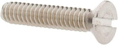 Value Collection - #10-24 UNC, 1" OAL Slotted Drive Machine Screw - Flat Head, Grade 18-8 Stainless Steel, Uncoated, Without Washer - Exact Tool & Supply