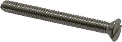 Value Collection - #10-24 UNC, 1-1/2" OAL Slotted Drive Machine Screw - Flat Head, Grade 18-8 Stainless Steel, Uncoated, Without Washer - Exact Tool & Supply
