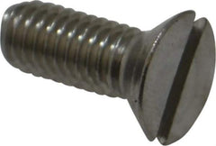 Value Collection - #10-32 UNF, 1/2" OAL Slotted Drive Machine Screw - Flat Head, Grade 18-8 Stainless Steel, Uncoated, Without Washer - Exact Tool & Supply