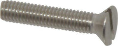 Value Collection - #10-32 UNF, 1" OAL Slotted Drive Machine Screw - Flat Head, Grade 18-8 Stainless Steel, Uncoated, Without Washer - Exact Tool & Supply