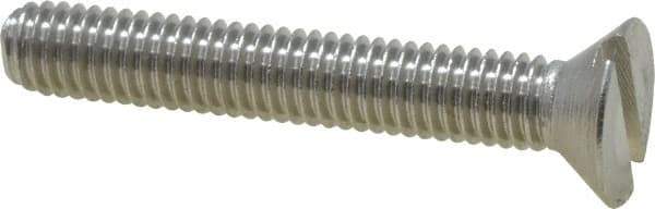 Value Collection - #10-32 UNF, 1-1/4" OAL Slotted Drive Machine Screw - Flat Head, Grade 18-8 Stainless Steel, Uncoated, Without Washer - Exact Tool & Supply