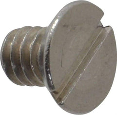 Value Collection - 1/4-20 UNC, 3/8" OAL Slotted Drive Machine Screw - Flat Head, Grade 18-8 Stainless Steel, Uncoated, Without Washer - Exact Tool & Supply