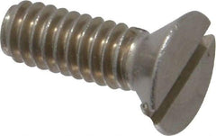 Value Collection - 1/4-20 UNC, 3/4" OAL Slotted Drive Machine Screw - Flat Head, Grade 18-8 Stainless Steel, Uncoated, Without Washer - Exact Tool & Supply