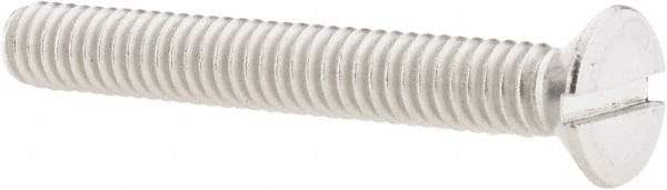 Value Collection - 1/4-20 UNC, 2" OAL Slotted Drive Machine Screw - Flat Head, Grade 18-8 Stainless Steel, Uncoated, Without Washer - Exact Tool & Supply