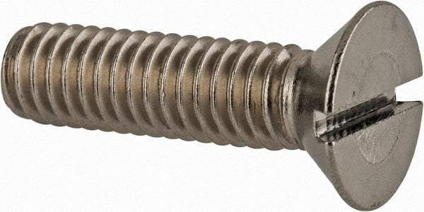 Value Collection - 5/16-18 UNC, 1-1/4" OAL Slotted Drive Machine Screw - Flat Head, Grade 18-8 Stainless Steel, Uncoated, Without Washer - Exact Tool & Supply