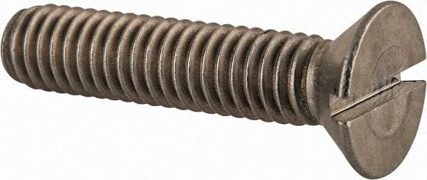 Value Collection - 5/16-18 UNC, 1-1/2" OAL Slotted Drive Machine Screw - Flat Head, Grade 18-8 Stainless Steel, Uncoated, Without Washer - Exact Tool & Supply