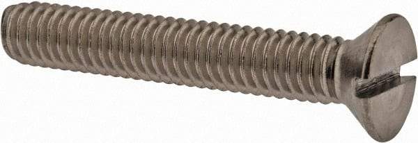 Value Collection - 5/16-18 UNC, 2" OAL Slotted Drive Machine Screw - Flat Head, Grade 18-8 Stainless Steel, Uncoated, Without Washer - Exact Tool & Supply