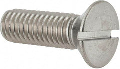 Value Collection - 3/8-16 UNC, 1-1/4" OAL Slotted Drive Machine Screw - Flat Head, Grade 18-8 Stainless Steel, Uncoated, Without Washer - Exact Tool & Supply