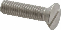 Value Collection - 3/8-16 UNC, 1-1/2" OAL Slotted Drive Machine Screw - Flat Head, Grade 18-8 Stainless Steel, Uncoated, Without Washer - Exact Tool & Supply