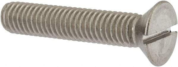 Value Collection - 3/8-16 UNC, 2" OAL Slotted Drive Machine Screw - Flat Head, Grade 18-8 Stainless Steel, Uncoated, Without Washer - Exact Tool & Supply