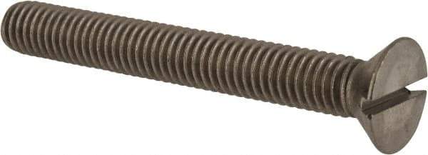 Value Collection - 3/8-16 UNC, 3" OAL Slotted Drive Machine Screw - Flat Head, Grade 18-8 Stainless Steel, Uncoated, Without Washer - Exact Tool & Supply