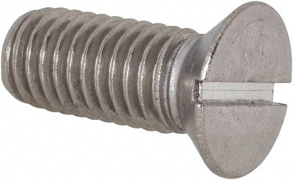 Value Collection - 1/2-13 UNC, 1-1/4" OAL Slotted Drive Machine Screw - Flat Head, Grade 18-8 Stainless Steel, Uncoated, Without Washer - Exact Tool & Supply
