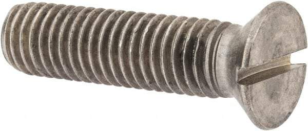 Value Collection - 1/2-13 UNC, 2" OAL Slotted Drive Machine Screw - Flat Head, Grade 18-8 Stainless Steel, Uncoated, Without Washer - Exact Tool & Supply