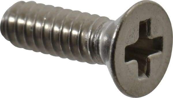 Value Collection - #4-40 UNC, 3/8" OAL Phillips Drive Machine Screw - Flat Head, Grade 18-8 Stainless Steel, Uncoated, Without Washer - Exact Tool & Supply