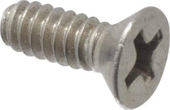 Value Collection - #6-32 UNC, 3/8" OAL Phillips Drive Machine Screw - Flat Head, Grade 18-8 Stainless Steel, Uncoated, Without Washer - Exact Tool & Supply