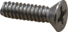 Value Collection - #6-32 UNC, 1/2" OAL Phillips Drive Machine Screw - Flat Head, Grade 18-8 Stainless Steel, Uncoated, Without Washer - Exact Tool & Supply