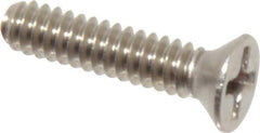 Value Collection - #6-32 UNC, 5/8" OAL Phillips Drive Machine Screw - Flat Head, Grade 18-8 Stainless Steel, Uncoated, Without Washer - Exact Tool & Supply