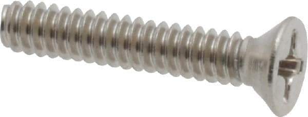 Value Collection - #6-32 UNC, 3/4" OAL Phillips Drive Machine Screw - Flat Head, Grade 18-8 Stainless Steel, Uncoated, Without Washer - Exact Tool & Supply