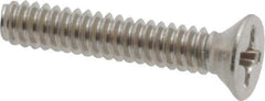 Value Collection - #6-32 UNC, 3/4" OAL Phillips Drive Machine Screw - Flat Head, Grade 18-8 Stainless Steel, Uncoated, Without Washer - Exact Tool & Supply