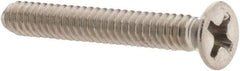 Value Collection - #6-32 UNC, 1" OAL Phillips Drive Machine Screw - Flat Head, Grade 18-8 Stainless Steel, Uncoated, Without Washer - Exact Tool & Supply