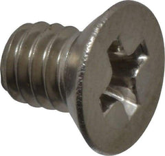 Value Collection - #8-32 UNC, 1/4" OAL Phillips Drive Machine Screw - Flat Head, Grade 18-8 Stainless Steel, Uncoated, Without Washer - Exact Tool & Supply