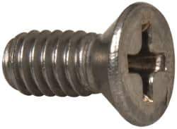 Value Collection - #8-32 UNC, 3/8" OAL Phillips Drive Machine Screw - Flat Head, Grade 18-8 Stainless Steel, Uncoated, Without Washer - Exact Tool & Supply