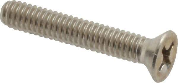 Value Collection - #8-32 UNC, 1" OAL Phillips Drive Machine Screw - Flat Head, Grade 18-8 Stainless Steel, Uncoated, Without Washer - Exact Tool & Supply