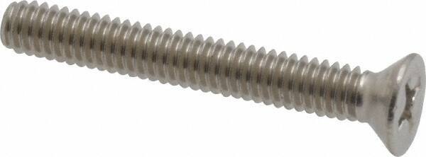 Value Collection - #8-32 UNC, 1-1/4" OAL Phillips Drive Machine Screw - Flat Head, Grade 18-8 Stainless Steel, Uncoated, Without Washer - Exact Tool & Supply