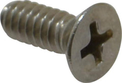 Value Collection - #10-24 UNC, 1/2" OAL Phillips Drive Machine Screw - Flat Head, Grade 18-8 Stainless Steel, Uncoated, Without Washer - Exact Tool & Supply