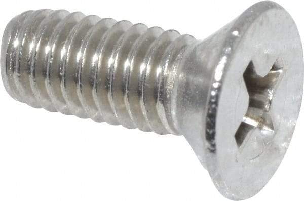 Value Collection - #10-32 UNF, 1/2" OAL Phillips Drive Machine Screw - Flat Head, Grade 18-8 Stainless Steel, Uncoated, Without Washer - Exact Tool & Supply