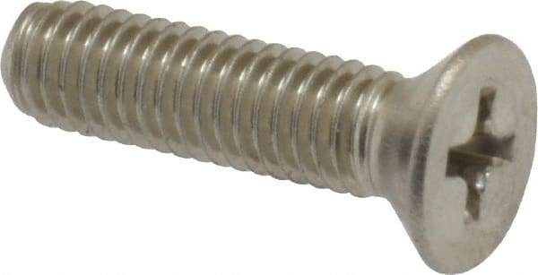 Value Collection - #10-32 UNF, 3/4" OAL Phillips Drive Machine Screw - Flat Head, Grade 18-8 Stainless Steel, Uncoated, Without Washer - Exact Tool & Supply