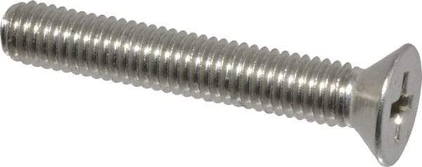Value Collection - #10-32 UNF, 1-1/4" OAL Phillips Drive Machine Screw - Flat Head, Grade 18-8 Stainless Steel, Uncoated, Without Washer - Exact Tool & Supply