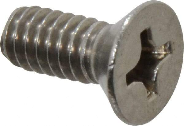 Value Collection - 1/4-20 UNC, 5/8" OAL Phillips Drive Machine Screw - Flat Head, Grade 18-8 Stainless Steel, Uncoated, Without Washer - Exact Tool & Supply