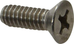 Value Collection - 1/4-20 UNC, 3/4" OAL Phillips Drive Machine Screw - Flat Head, Grade 18-8 Stainless Steel, Uncoated, Without Washer - Exact Tool & Supply