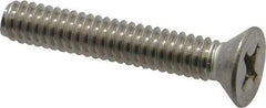 Value Collection - 1/4-20 UNC, 1-1/2" OAL Phillips Drive Machine Screw - Flat Head, Grade 18-8 Stainless Steel, Uncoated, Without Washer - Exact Tool & Supply