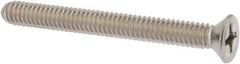 Value Collection - 1/4-20 UNC, 2-1/2" OAL Phillips Drive Machine Screw - Flat Head, Grade 18-8 Stainless Steel, Uncoated, Without Washer - Exact Tool & Supply