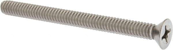 Value Collection - 1/4-20 UNC, 3" OAL Phillips Drive Machine Screw - Flat Head, Grade 18-8 Stainless Steel, Uncoated, Without Washer - Exact Tool & Supply