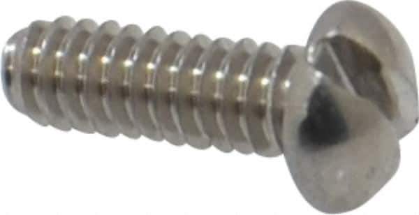 Value Collection - #2-56 UNC, 1/4" Length Under Head Slotted Drive Machine Screw - Round Head, Grade 18-8 Stainless Steel, Uncoated, Without Washer - Exact Tool & Supply