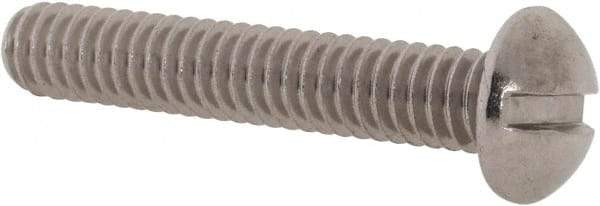 Value Collection - #12-24 UNC, 1-1/4" Length Under Head Slotted Drive Machine Screw - Round Head, Grade 18-8 Stainless Steel, Uncoated, Without Washer - Exact Tool & Supply