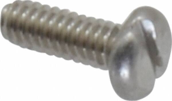 Value Collection - #2-56 UNC, 1/4" Length Under Head Slotted Drive Machine Screw - Pan Head, Grade 18-8 Stainless Steel, Uncoated, Without Washer - Exact Tool & Supply
